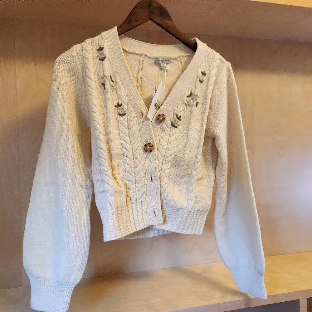 Petite Studio - NYC - Knitwear - Liana Cardigan - Ivory - S  - NWT